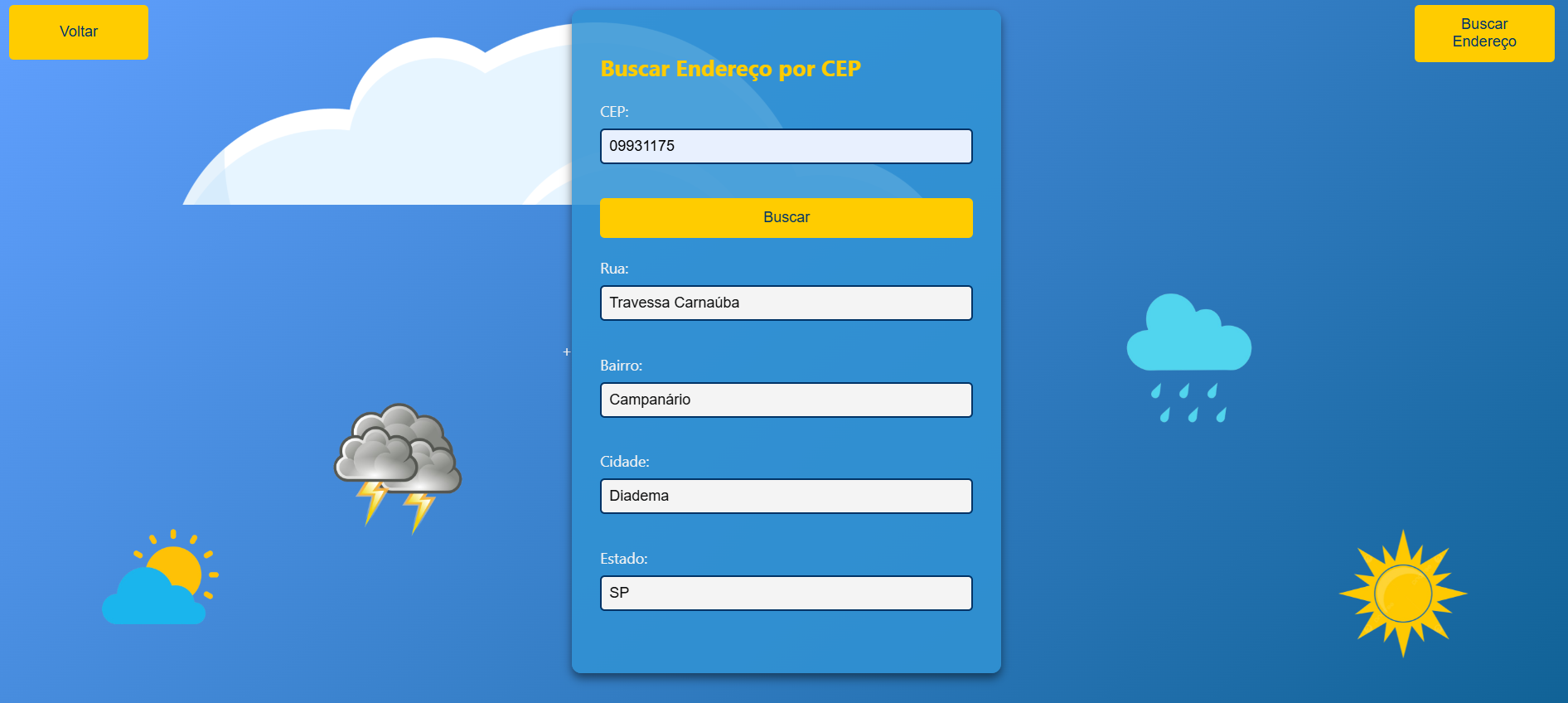 Interface do projeto Rayquaza