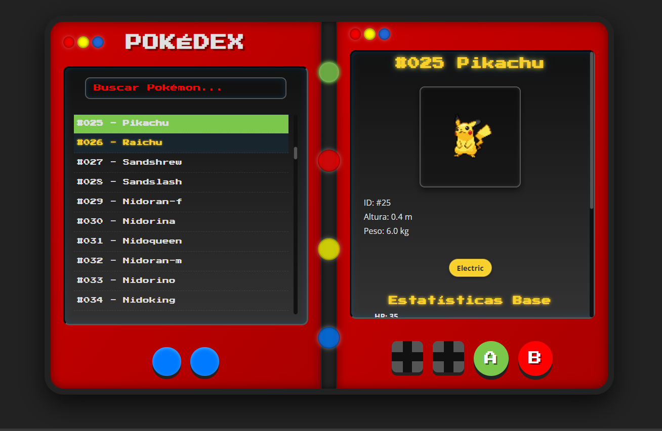 Interface do POKÉDEX Clássica